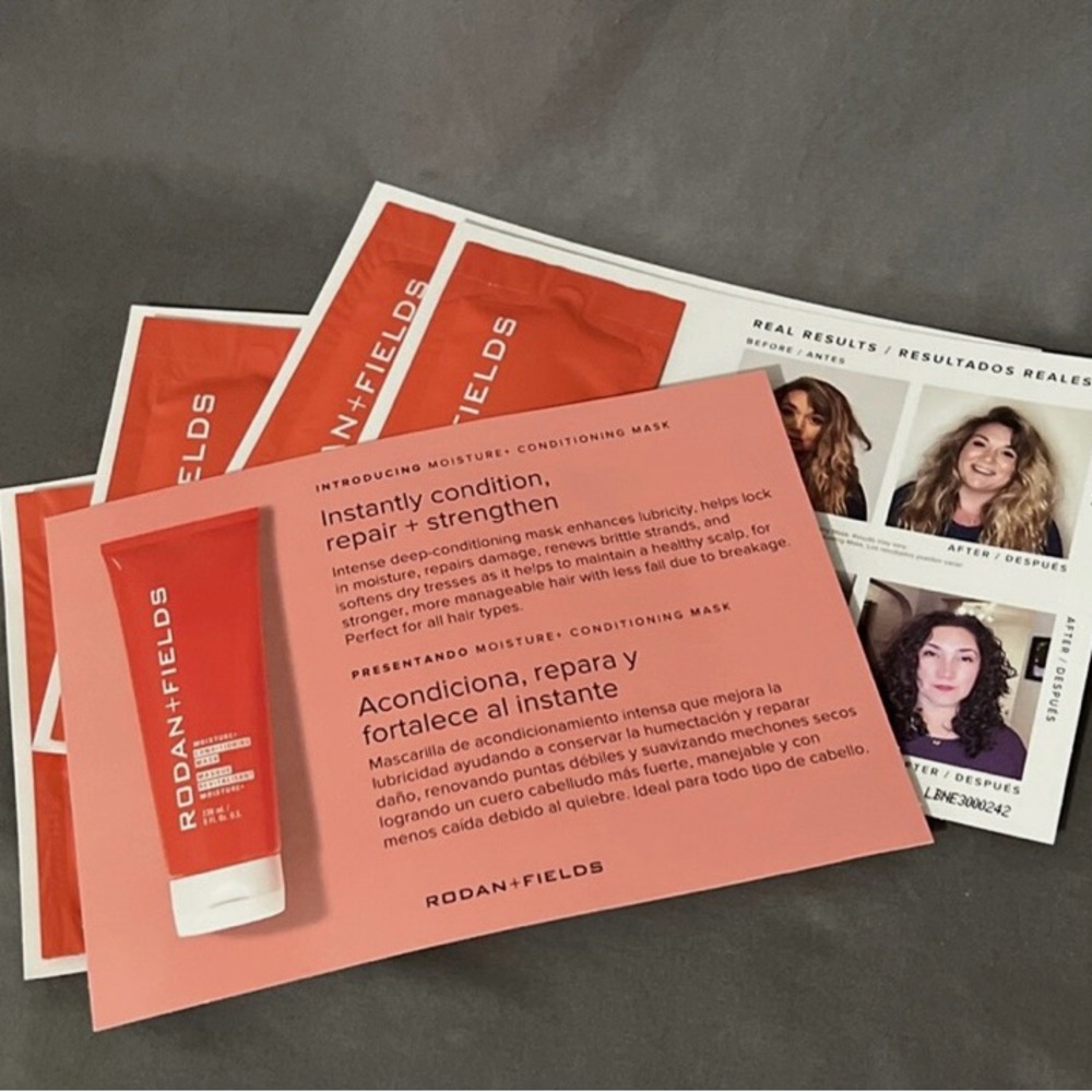 RODAN + FIELDS Moisture and Conditioning Hair Mask 5 Pk Travel Set NWT Hydrate - Picture 7 of 15